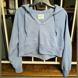 Abercrombie & Fitch Light Blue Cropped Hoodie